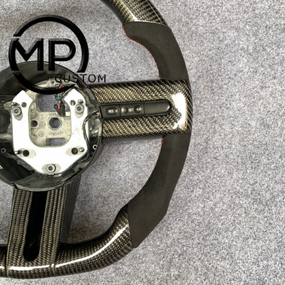 MPCUSTOM Fit For Ford mustang 2005-2009 carbon fiber steering wheel black Alcantara purple center line