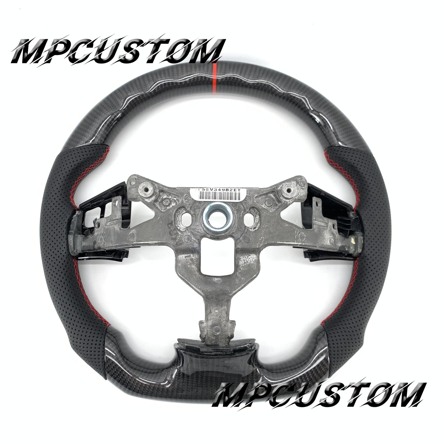 Mpcustom for Chevrolet Corvette C6 ZR1 Z06 carbon fiber steering wheel red stitching