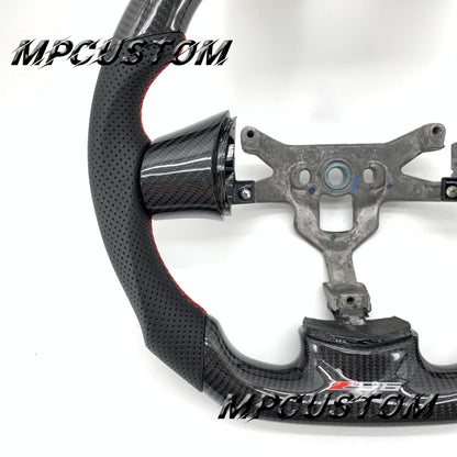 Mpcustom for Chevrolet Corvette C6 ZR1 Z06 carbon fiber steering wheel red stitching