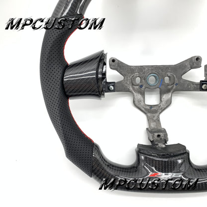 Mpcustom for Chevrolet Corvette C6 ZR1 Z06 carbon fiber steering wheel round top and flat bottom