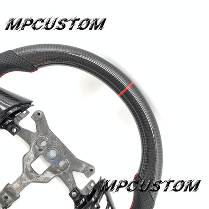 Mpcustom for Chevrolet Corvette C6 ZR1 Z06 carbon fiber steering wheel red stitching