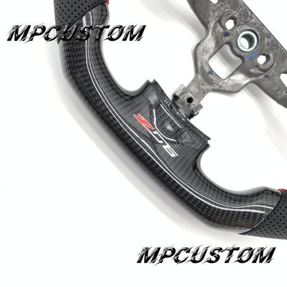 Mpcustom for Chevrolet Corvette C6 ZR1 Z06 carbon fiber steering wheel round top and flat bottom