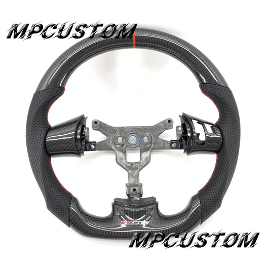 Mpcustom for Chevrolet Corvette C6 ZR1 Z06 carbon fiber steering wheel round top and flat bottom