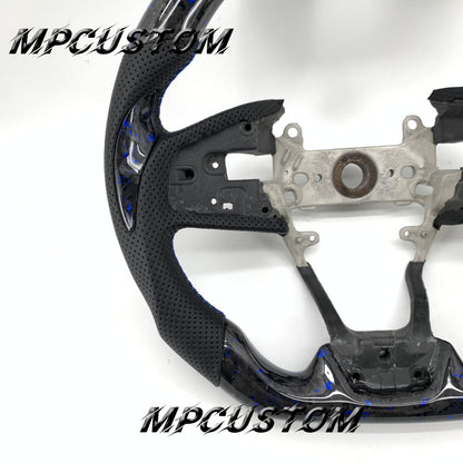 Mpcustom for Honda 10th Gen Civic 2016+ carbon fiber steering wheel blue stitching and round top