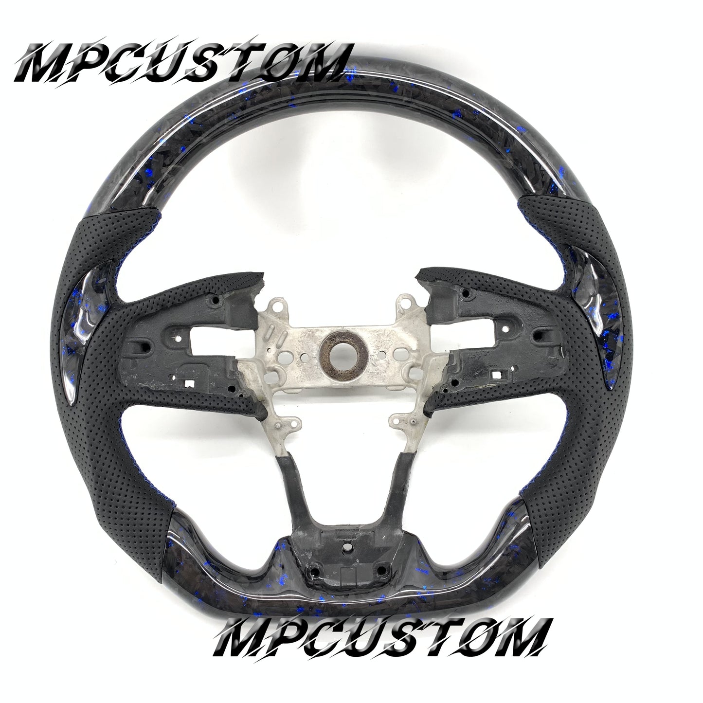 Mpcustom for Honda 10th Gen Civic 2016+ carbon fiber steering wheel blue stitching