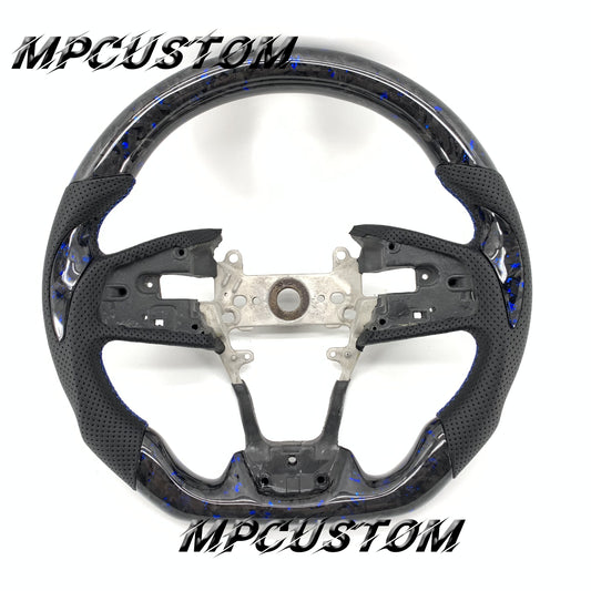 Mpcustom for Honda 10th Gen Civic 2016+ carbon fiber steering wheel blue stitching