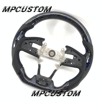 Mpcustom for Honda 10th Gen Civic 2016+ carbon fiber steering wheel blue stitching and round top