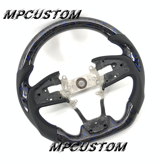 Mpcustom for Honda 10th Gen Civic 2016+ carbon fiber steering wheel blue stitching and flat bottom
