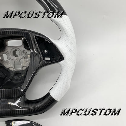 Mpcustom for Chevrolet Corvette C7 2014-2019 carbon fiber steering wheel white