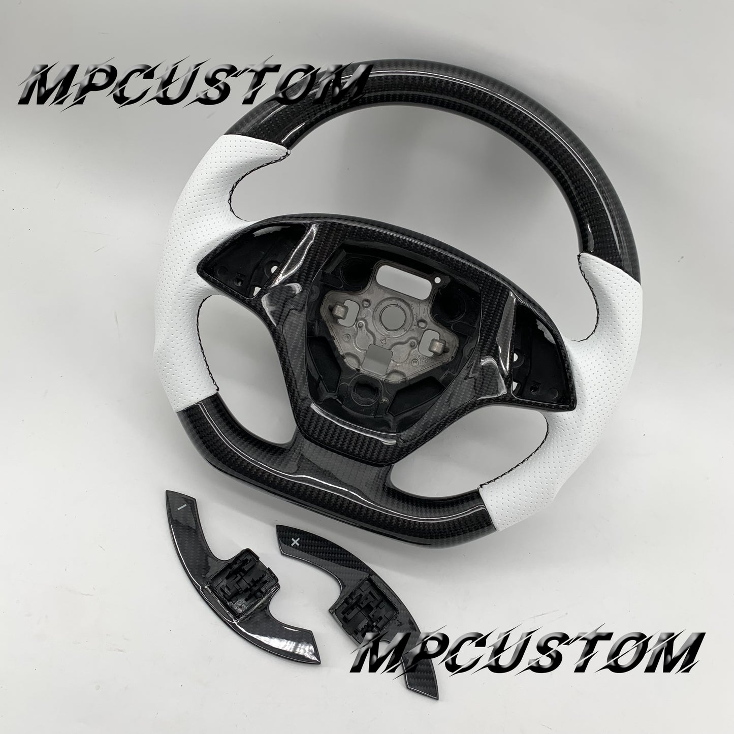 Mpcustom for Chevrolet Corvette C7 2014-2019 carbon fiber steering wheel white