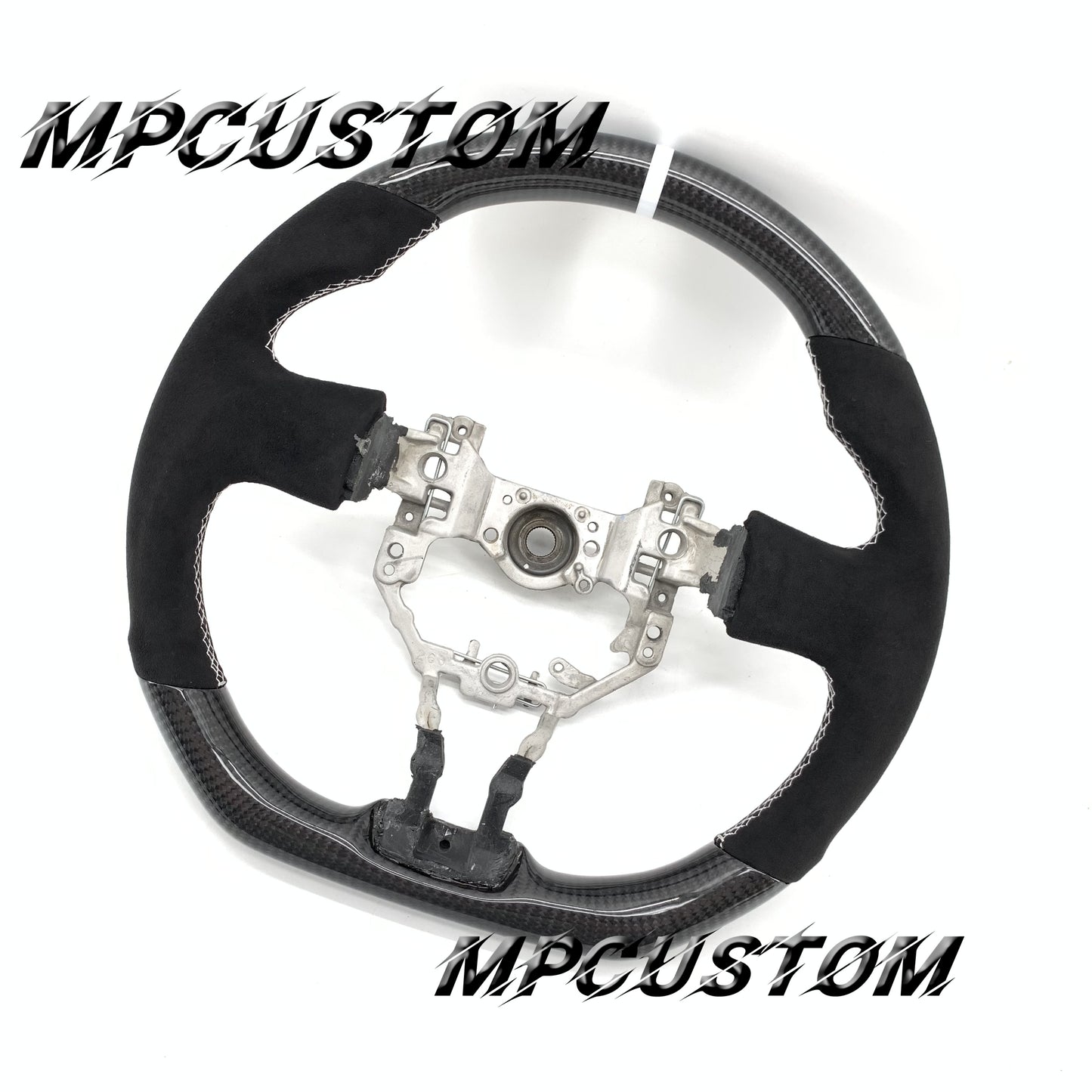 Mpcustom for Toyota 86 BRZ FRS 2013-2016 carbon fiber steering wheel white stitching