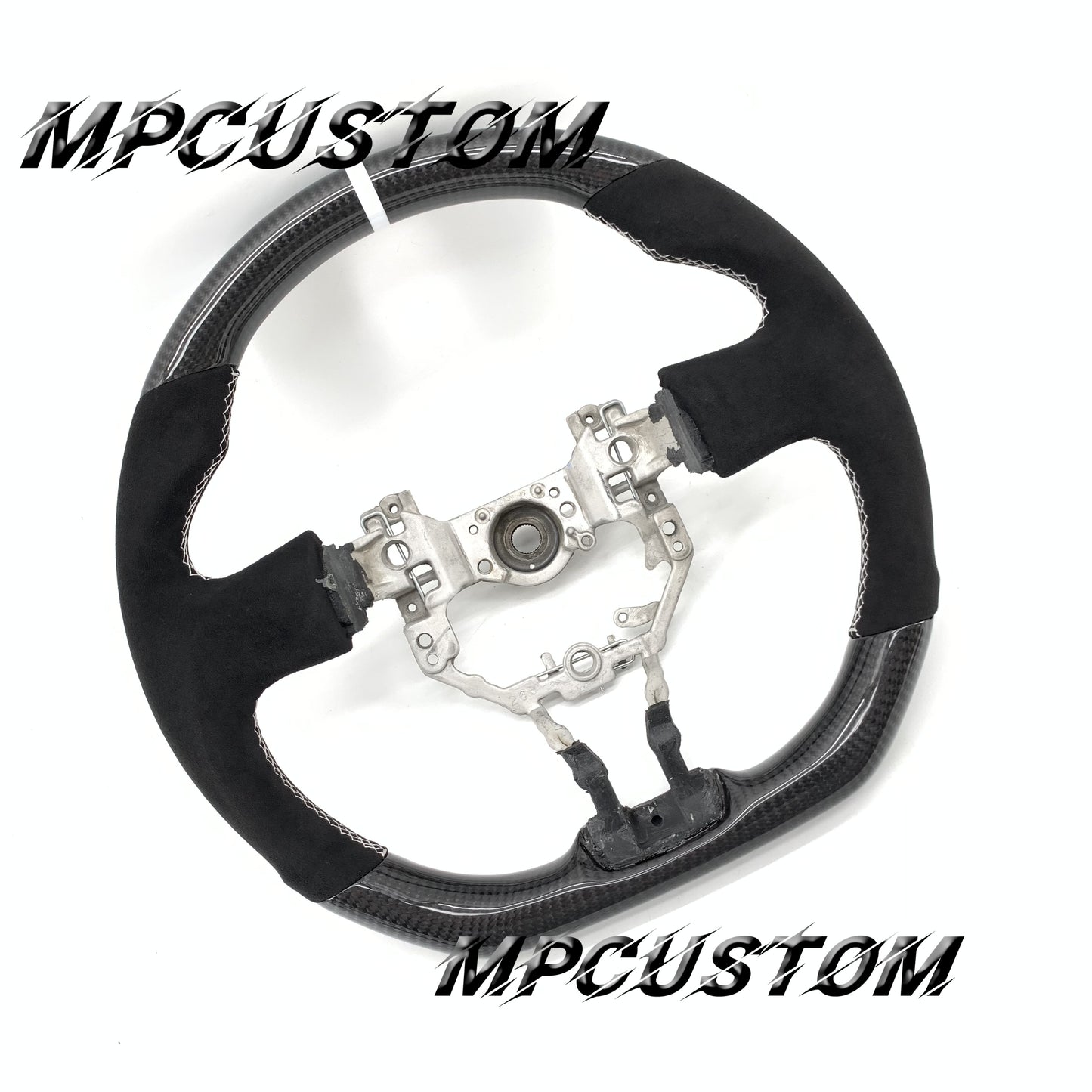 Mpcustom for Toyota 86 BRZ FRS 2013-2016 carbon fiber steering wheel gloss and white stitching