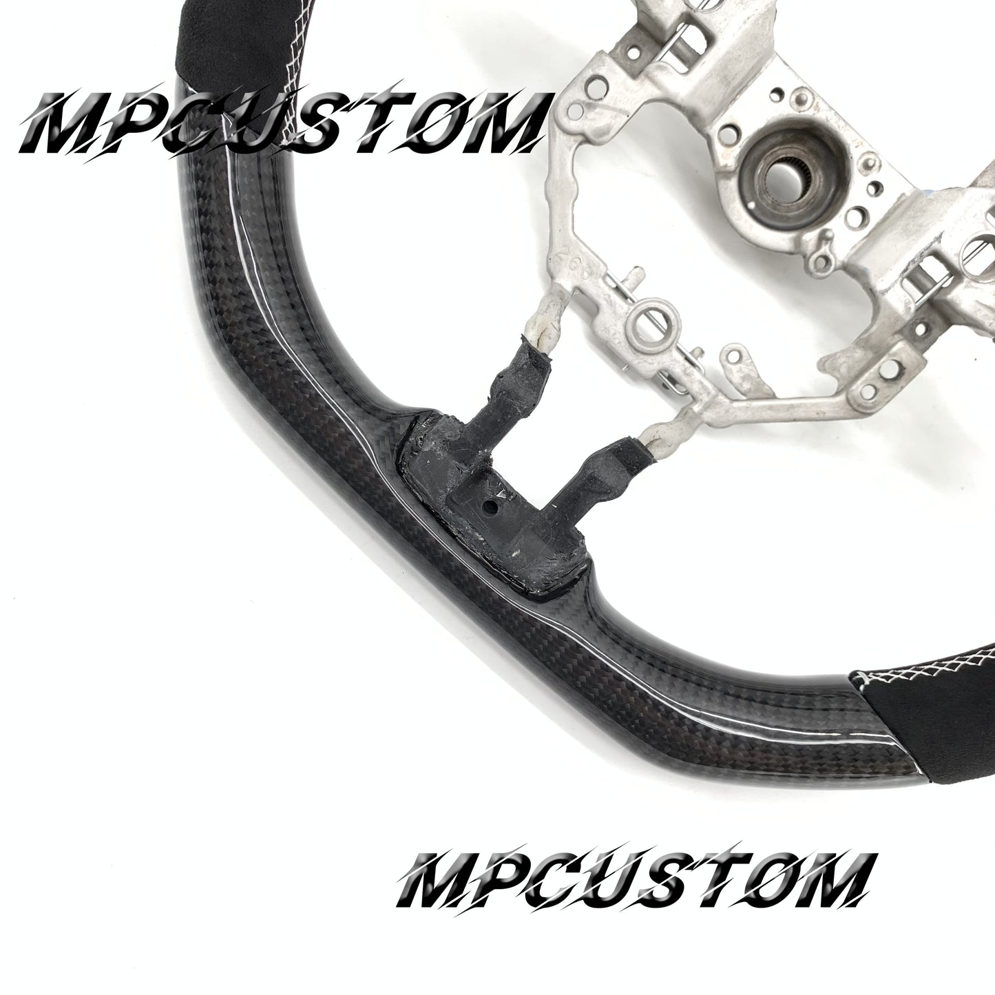 Mpcustom for Toyota 86 BRZ FRS 2013-2016 carbon fiber steering wheel gloss and white stitching