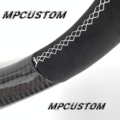 Mpcustom for Toyota 86 BRZ FRS 2013-2016 carbon fiber steering wheel gloss and white stitching