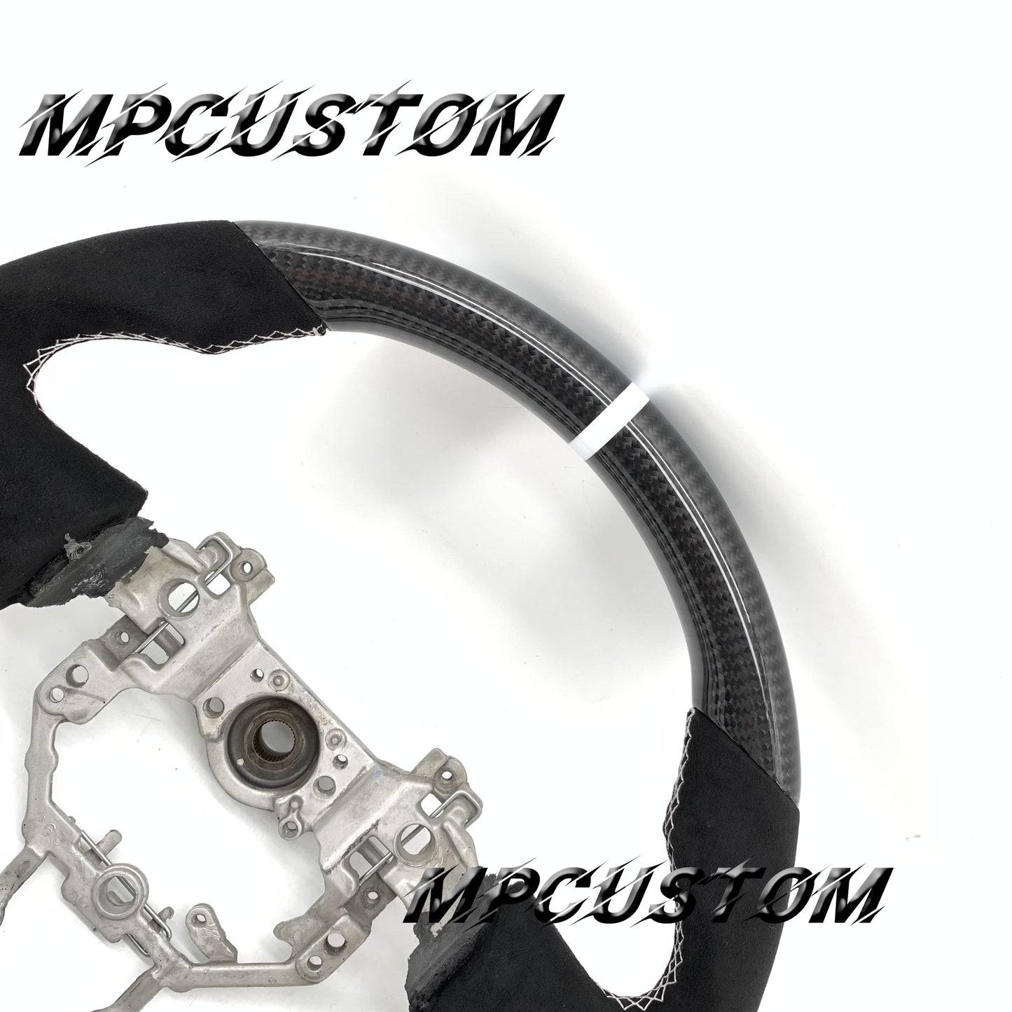 Mpcustom for Toyota 86 BRZ FRS 2013-2016 carbon fiber steering wheel gloss and white stitching