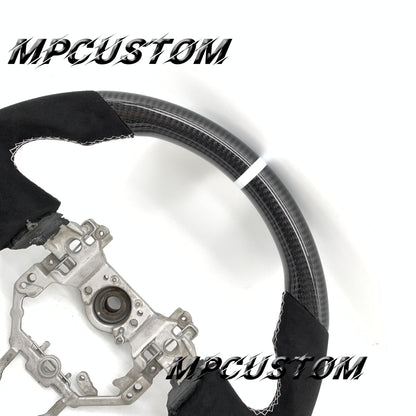 Mpcustom for Toyota 86 BRZ FRS 2013-2016 carbon fiber steering wheel gloss and white stitching