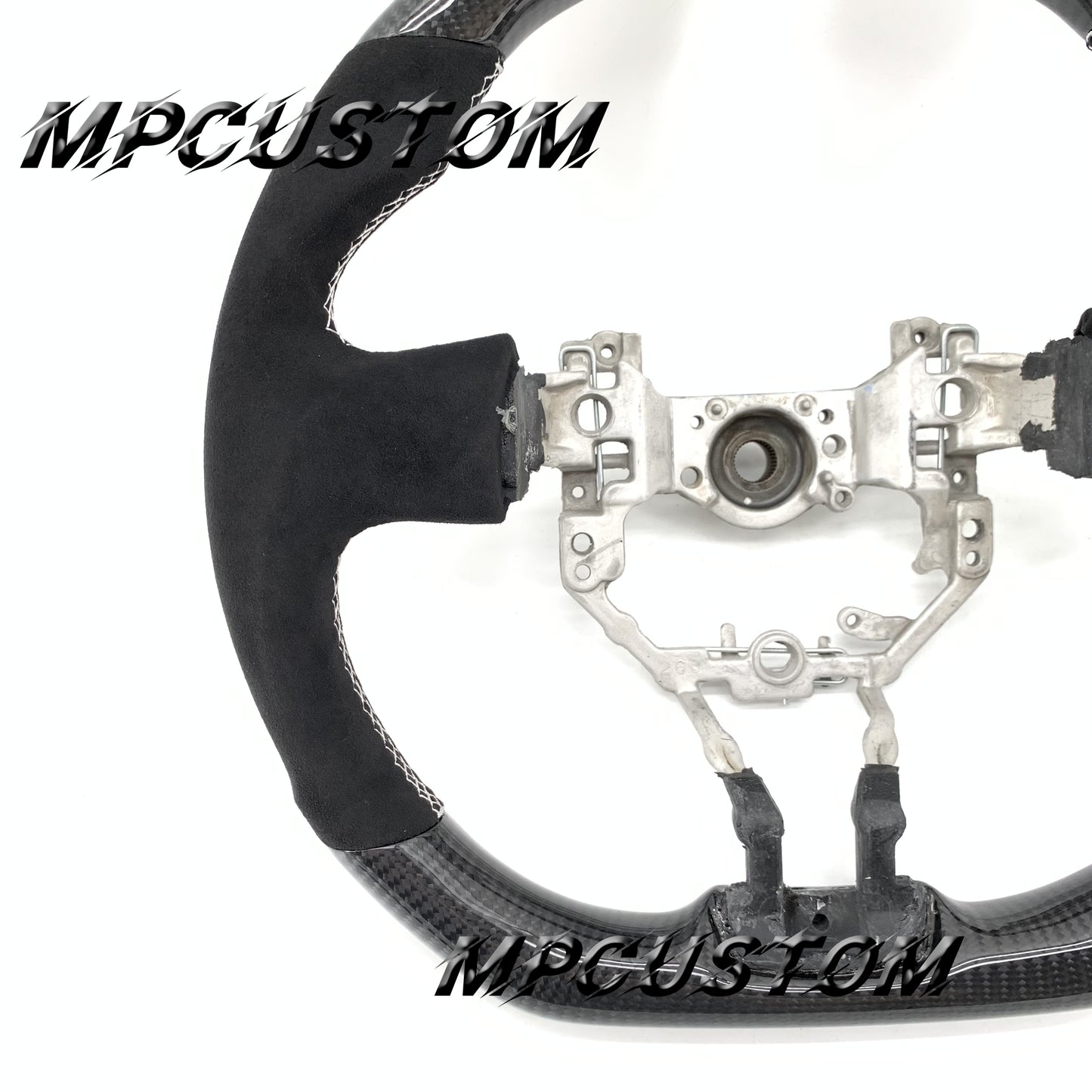 Mpcustom for Toyota 86 BRZ FRS 2013-2016 carbon fiber steering wheel gloss and white stitching