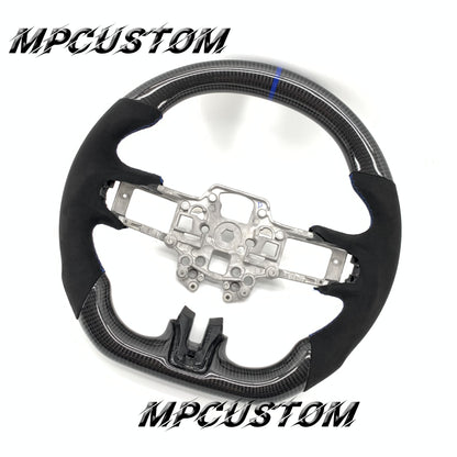 Mpcustom for Ford Mustang 2018-2022 carbon fiber steering wheel blue stripe line and gloss