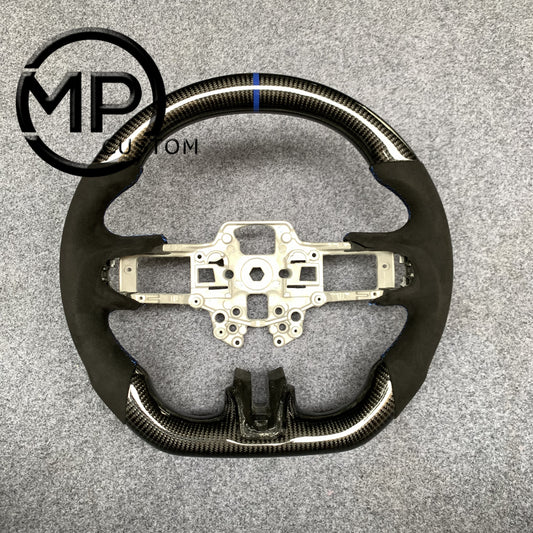 MPCUSTOM Fit For Ford mustang SHELBY GT350R 2018-2023 EcoBoost/GENUINE2018-2021 carbon fiber steering wheel black Alcantara blue center line