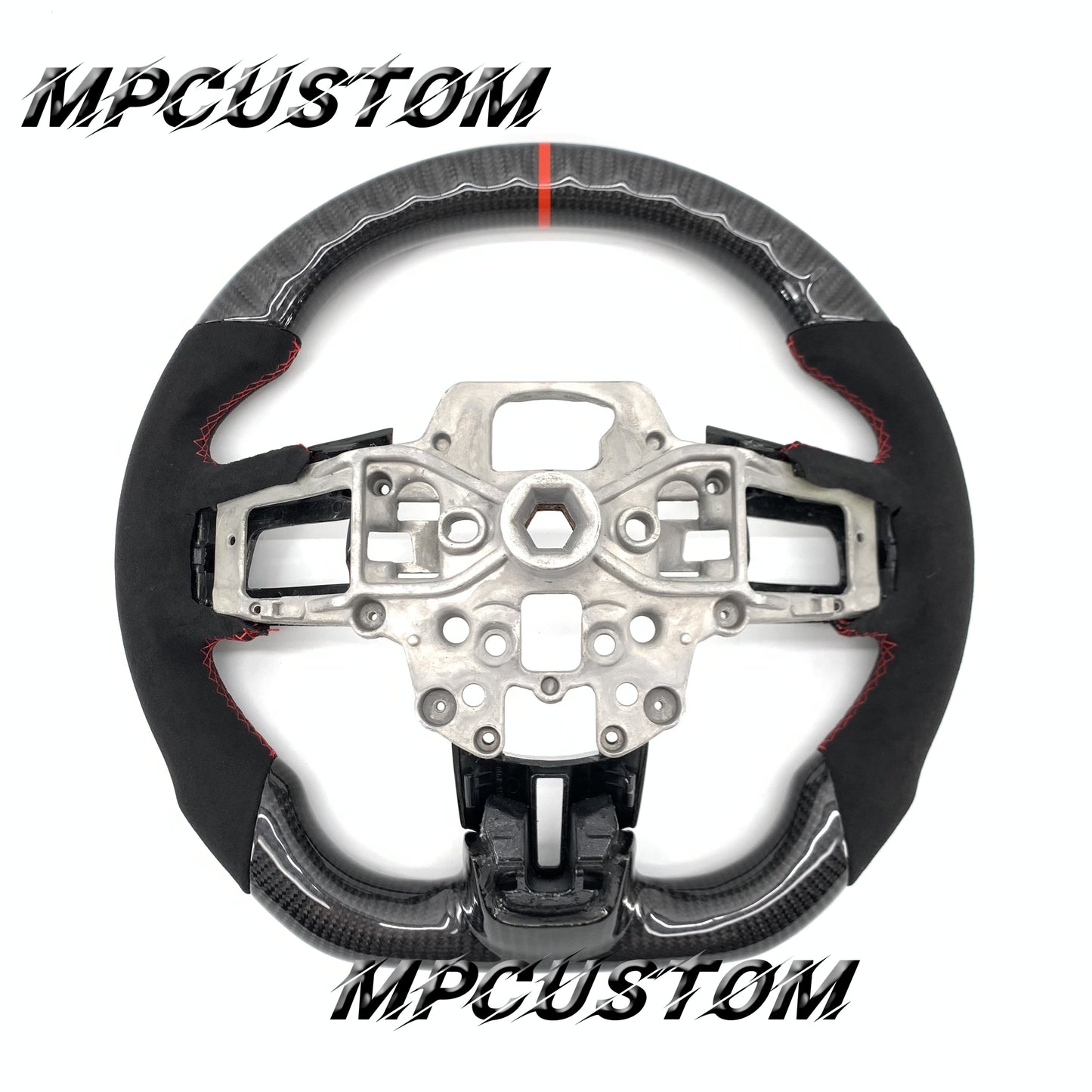 Mpcustom for Ford Mustang 2015-2017 carbon fiber steering wheel red stitching