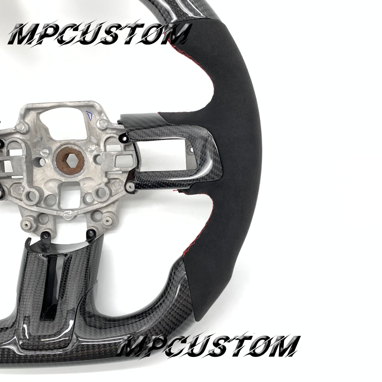 Mpcustom for Ford Mustang 2015-2017 carbon fiber steering wheel red stripe line