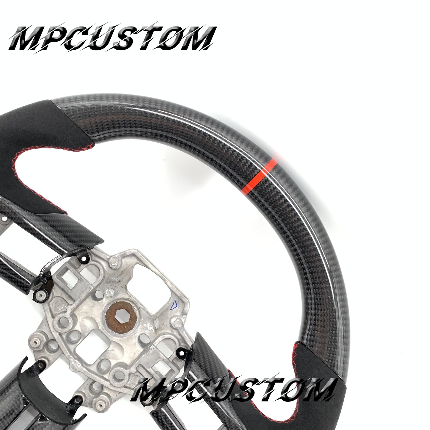 Mpcustom for Ford Mustang 2015-2017 carbon fiber steering wheel red stitching