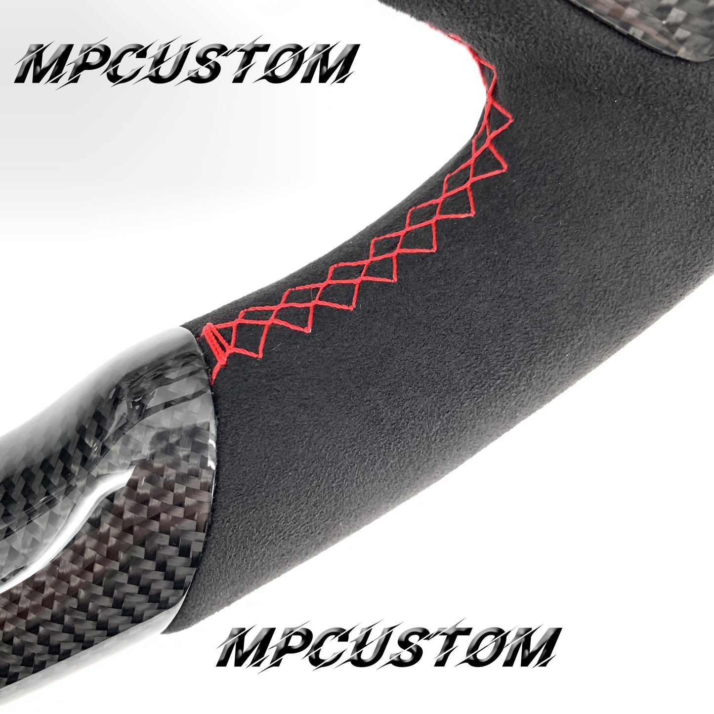 Mpcustom for Ford Mustang 2015-2017 carbon fiber steering wheel red stripe line