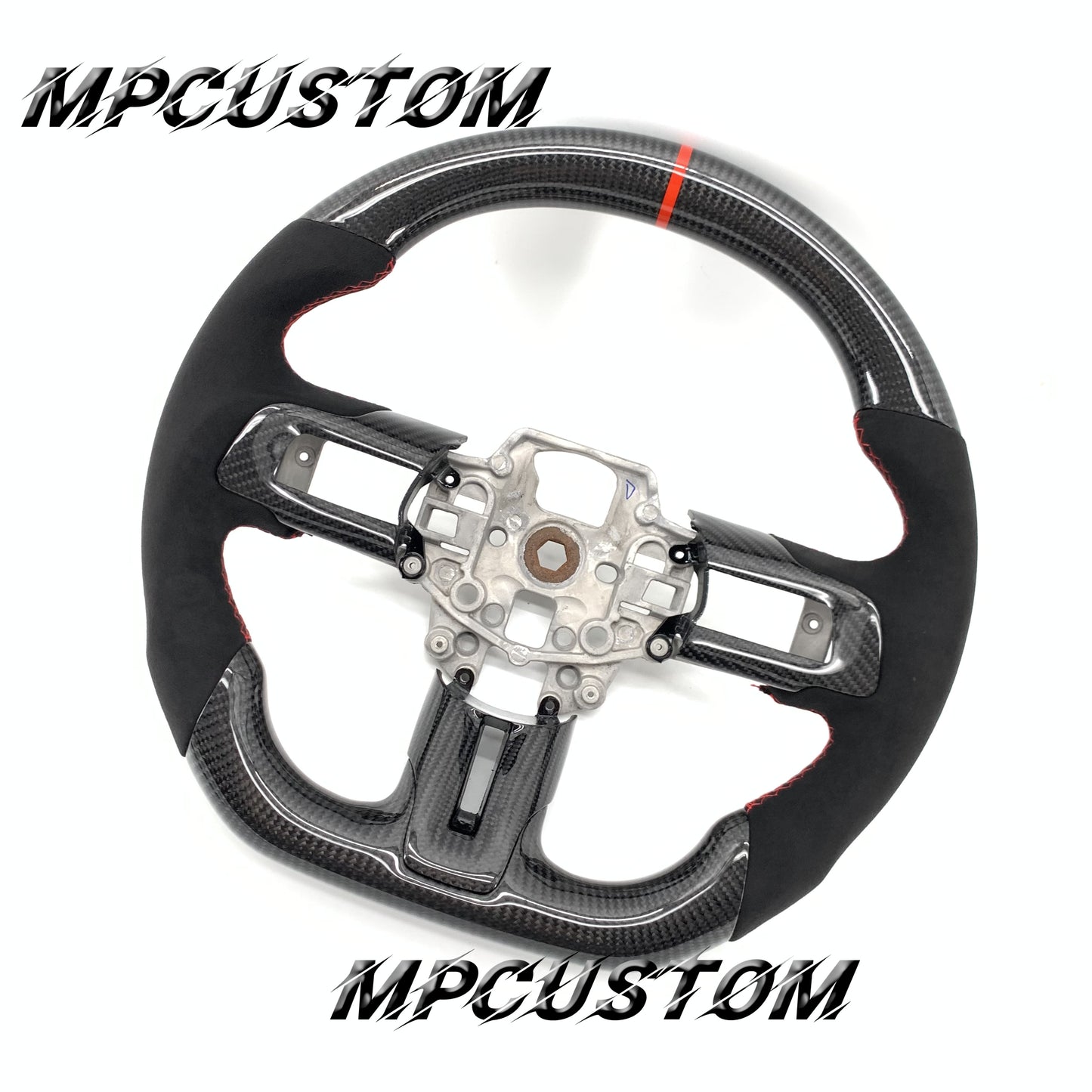 Mpcustom for Ford Mustang 2015-2017 carbon fiber steering wheel red stitching