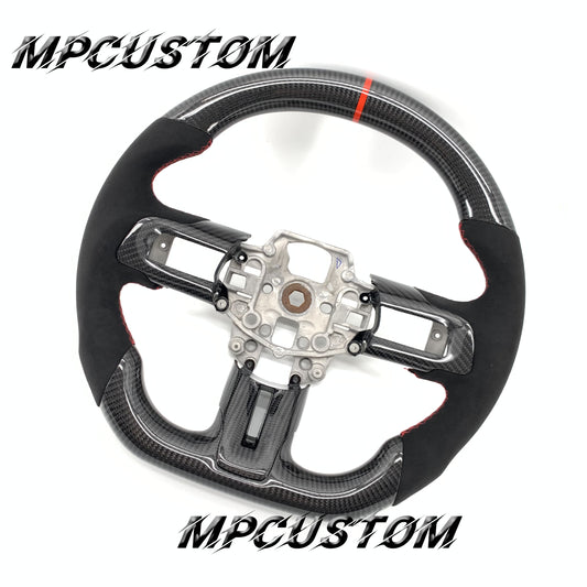 Mpcustom for Ford Mustang 2015-2017 carbon fiber steering wheel red stitching