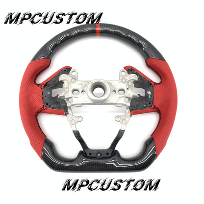 Mpcustom for Honda 10th Gen Civic 2016+ carbon fiber steering wheel black stitching and round top