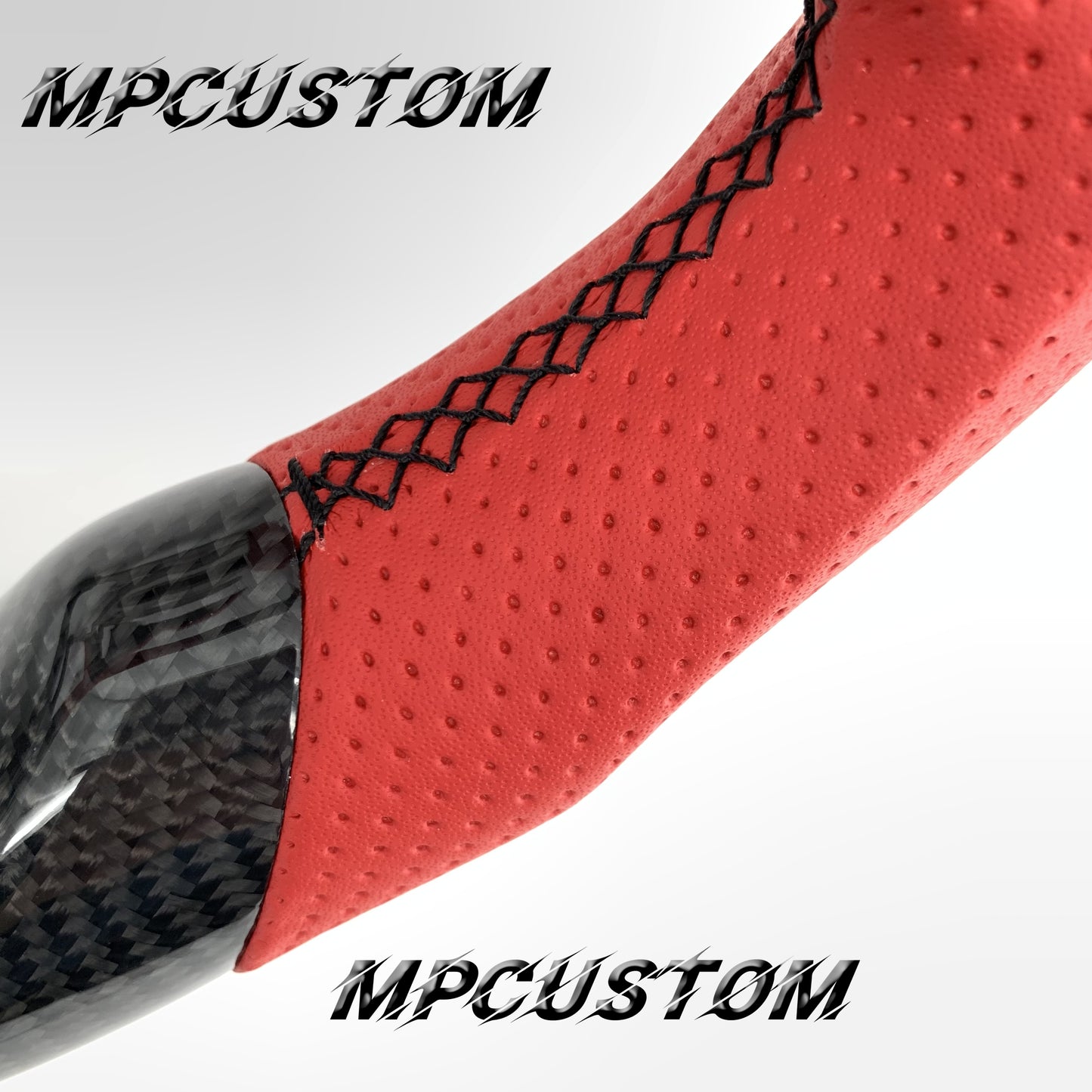 Mpcustom for Honda 10th Gen Civic 2016+ carbon fiber steering wheel black stitching and flat bottom