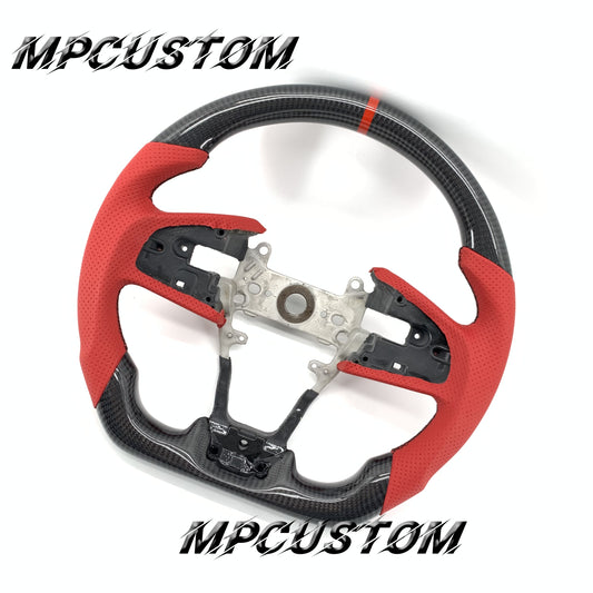 Mpcustom for Honda 10th Gen Civic 2016+ carbon fiber steering wheel black stitching and round top