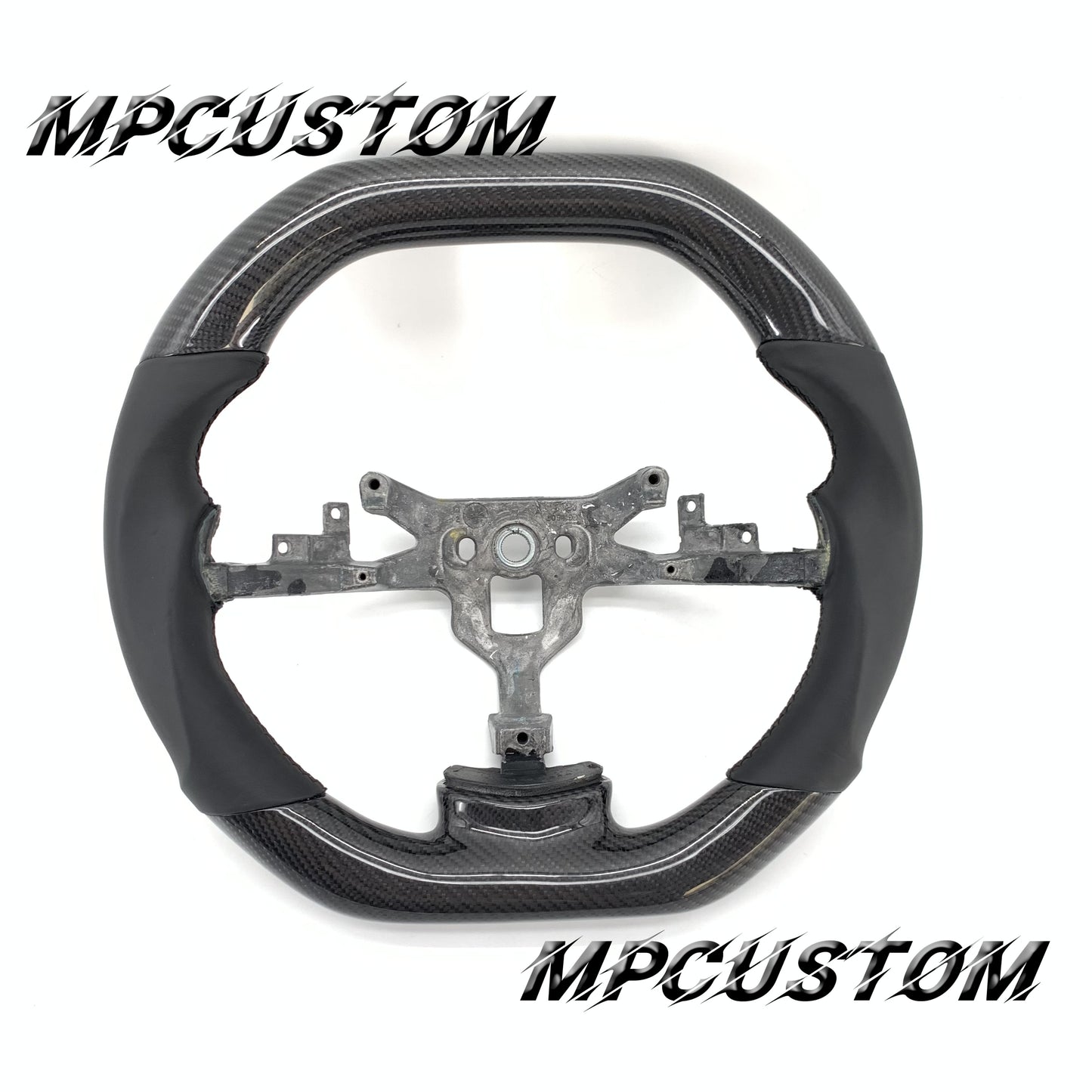 Mpcustom for Chevrolet Corvette C6 ZR1 Z06 carbon fiber steering wheel flat top and smooth