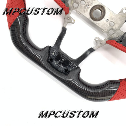 Mpcustom for Honda 10th Gen Civic 2016+ carbon fiber steering wheel led and flat bottom