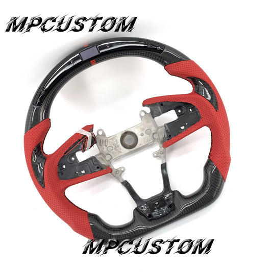 Mpcustom for Honda 10th Gen Civic 2016+ carbon fiber steering wheel black stitching