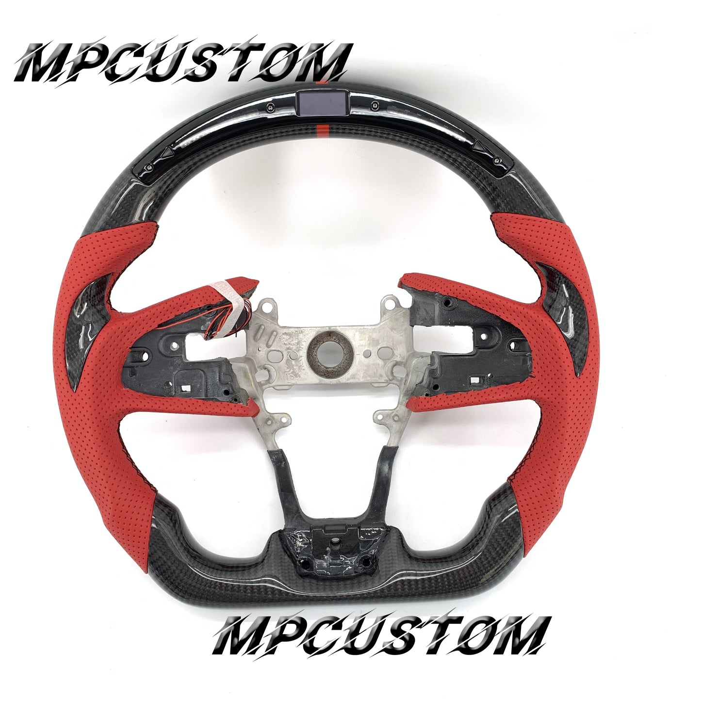 Mpcustom for Honda 10th Gen Civic 2016+ carbon fiber steering wheel led and flat bottom