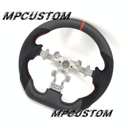 Mpcustom for Nissan GTR R35 2009-2016 carbon fiber steering wheel round top and red stripe line