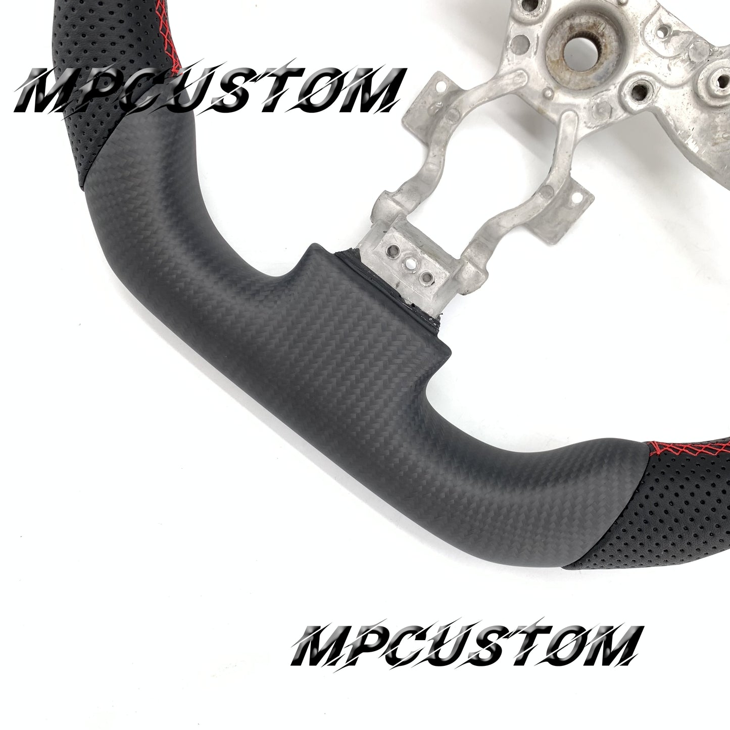 Mpcustom for Nissan GTR R35 2009-2016 carbon fiber steering wheel round top and red stripe line