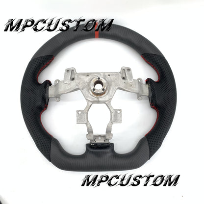 Mpcustom for Nissan GTR R35 2009-2016 carbon fiber steering wheel round top and red stripe line