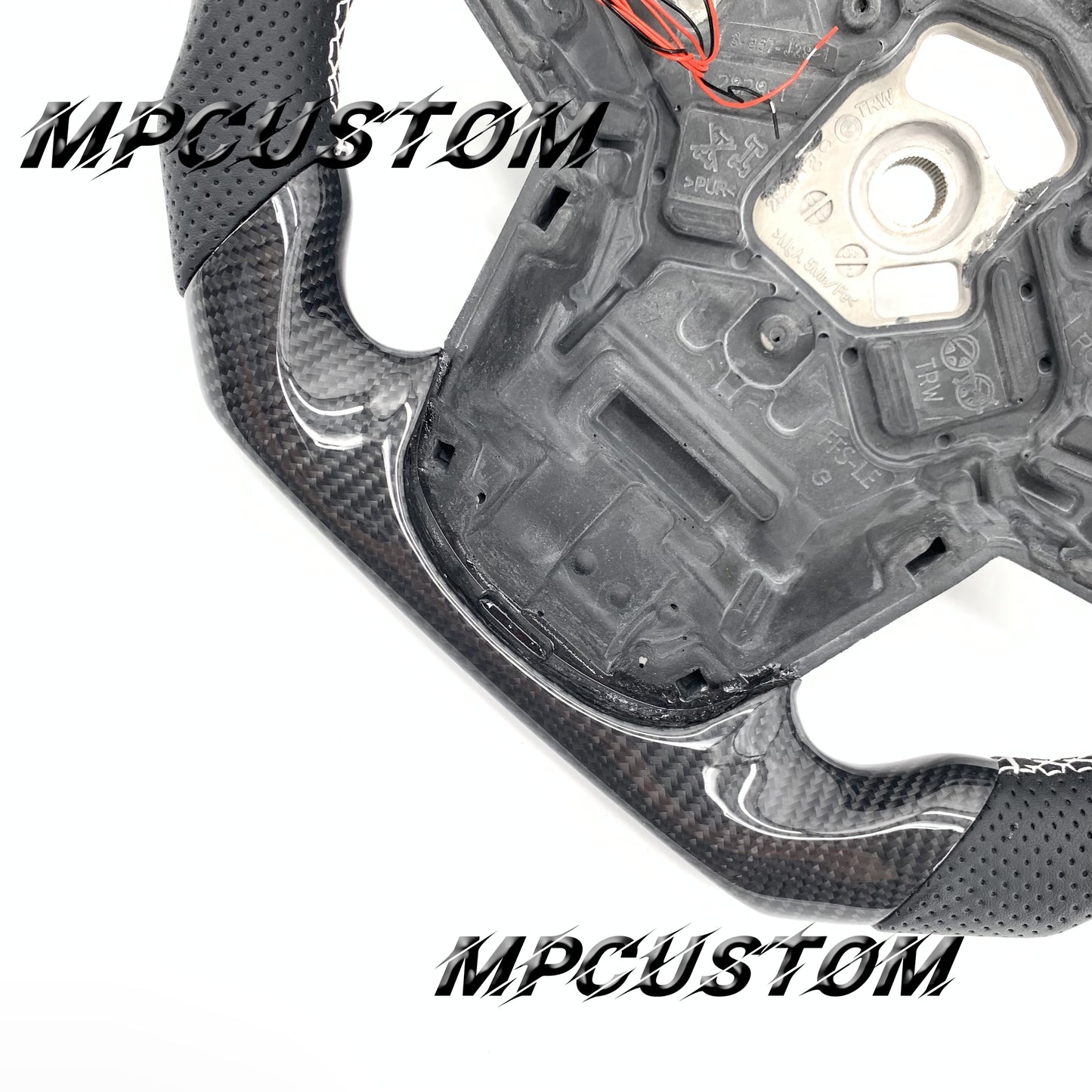 Mpcustom for Toyota Supra 2020 carbon fiber steering wheel white stitching