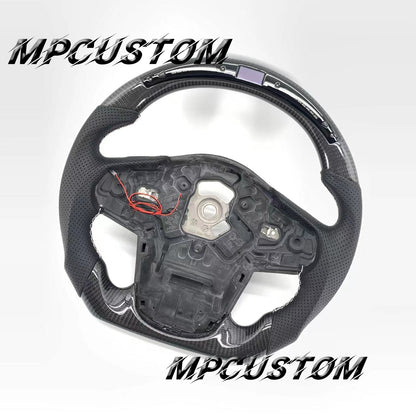 Mpcustom for Toyota Supra 2020 carbon fiber steering wheel gloss and white stitching