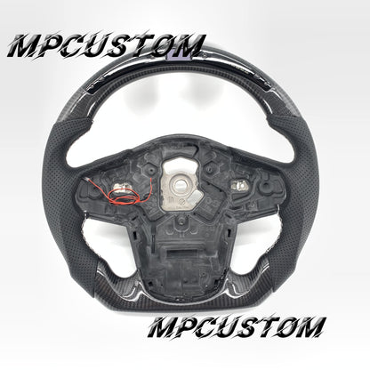 Mpcustom for Toyota Supra 2020 carbon fiber steering wheel round top and white stitching