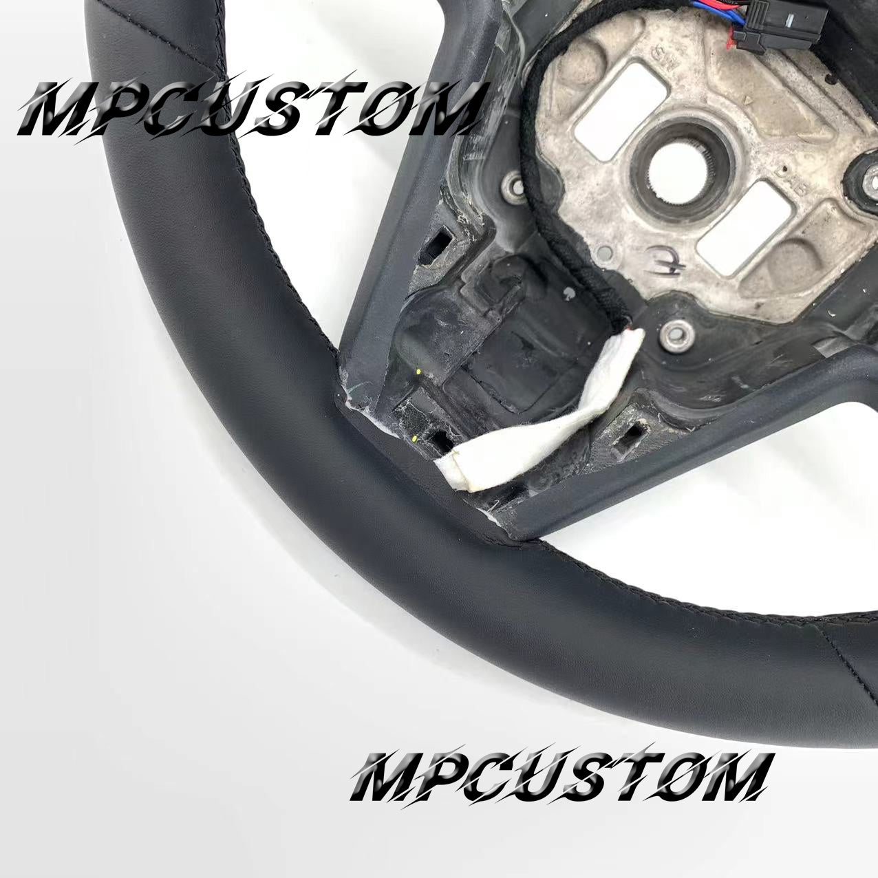 Mpcustom for Tesla new model S carbon fiber steering wheel red stripe line