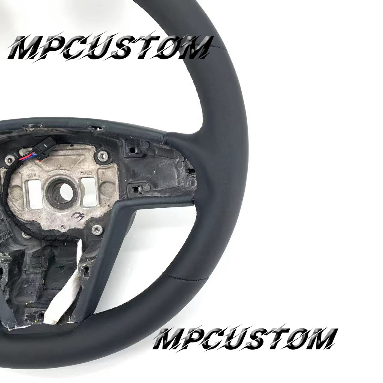 Mpcustom for Tesla new model S carbon fiber steering wheel smooth and red stripe line