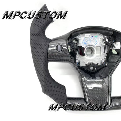 Mpcustom for Tesla model 3 Y carbon fiber steering wheel white stitching and f1 shape