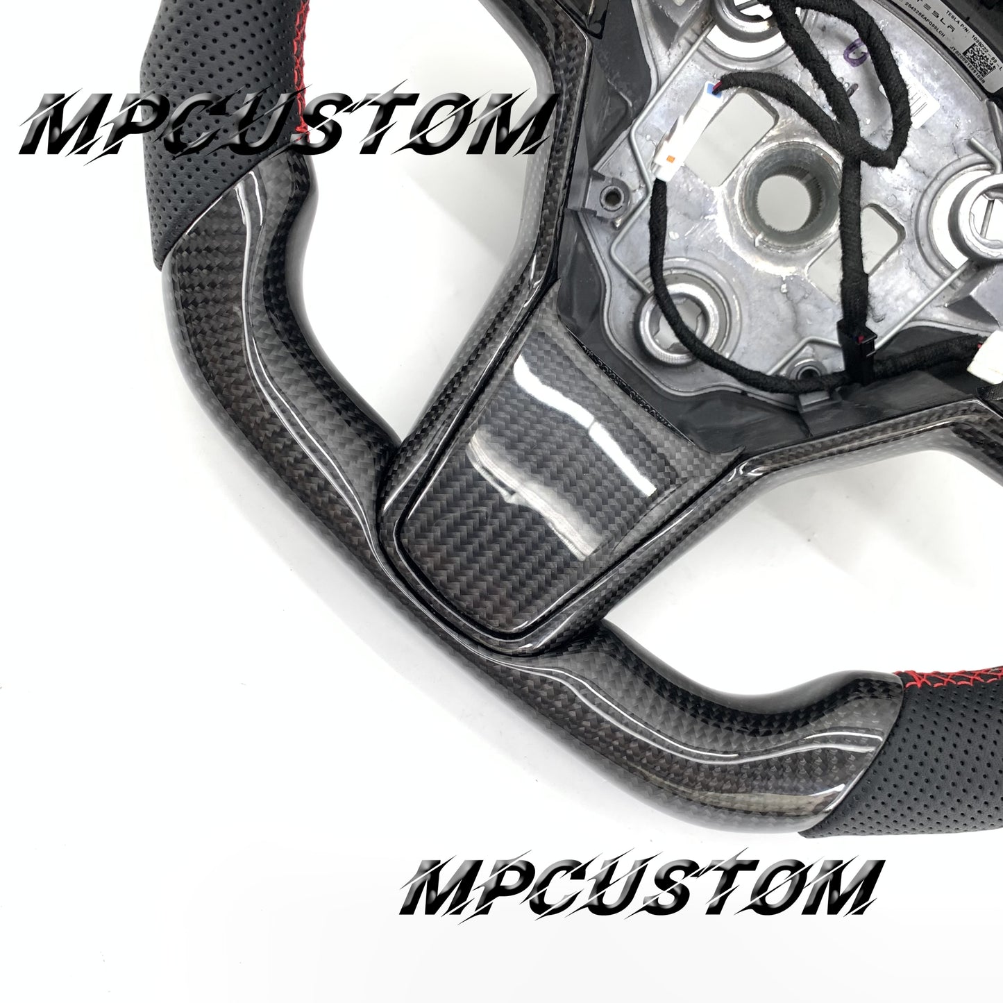 Mpcustom for Tesla model 3 Y carbon fiber steering wheel gloss