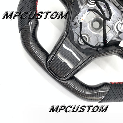 Mpcustom for Tesla model 3 Y carbon fiber steering wheel red stripe line