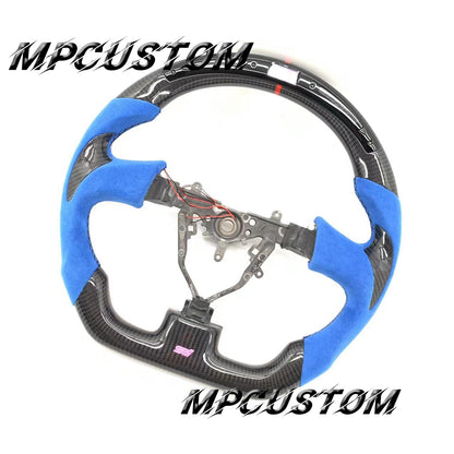 Mpcustom for Subaru wrx sti 2003-2007 carbon fiber steering wheel blue Alcantara