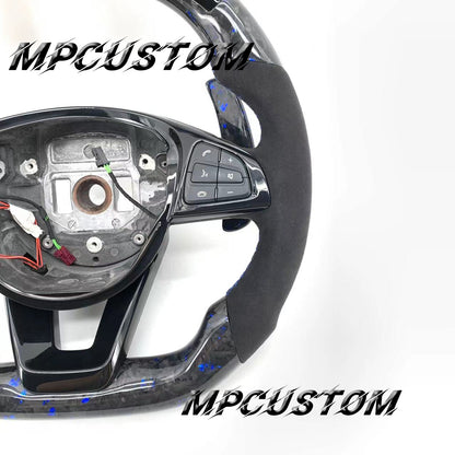 Mpcustom for Mercedes Benz 808AMG /W205 AMG carbon fiber steering wheel round top and led