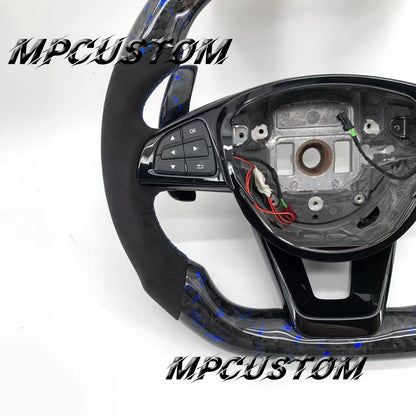 Mpcustom for Mercedes Benz 808AMG /W205 AMG carbon fiber steering wheel round top and led